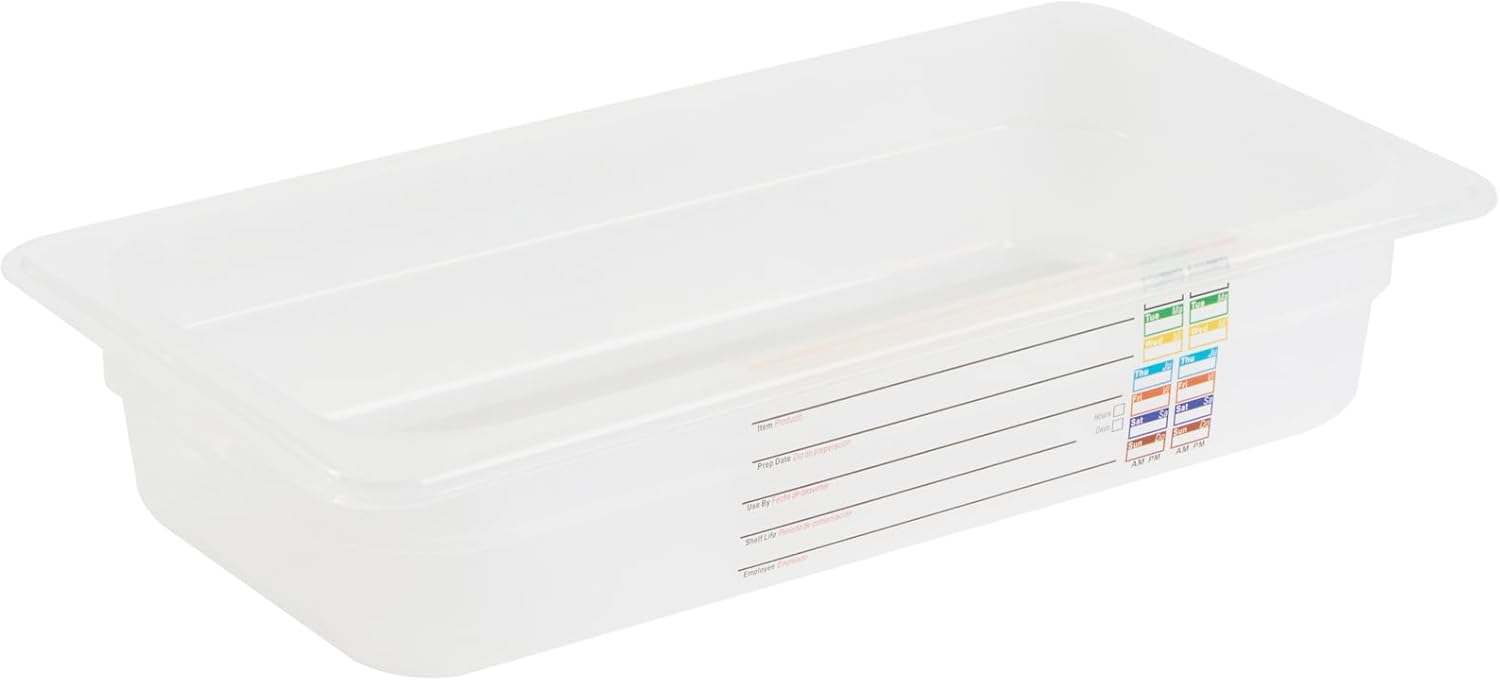 Restaurantware Food Storage Container 10 Pack of 12.7 x 6.8 x 2.5 Inches Plastic Stackable Storage Box White Reusable Label Container Dishwasher Safe For Restaurants And Kitchens