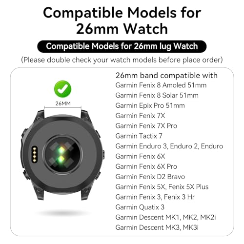 Correa compatible con Garmin Fenix 26mm silicona magnética miniatura 2