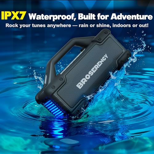 Image of Portable Bluetooth Speaker Wireless Lights, Bluetooth Speaker Loud Stereo Sound, Outdoor Water Resistant Bluetooth Speaker 300W(Peak) Party Lights EQ TWS USB AUX TF IPX6 Party /Beach /Garage, Black
