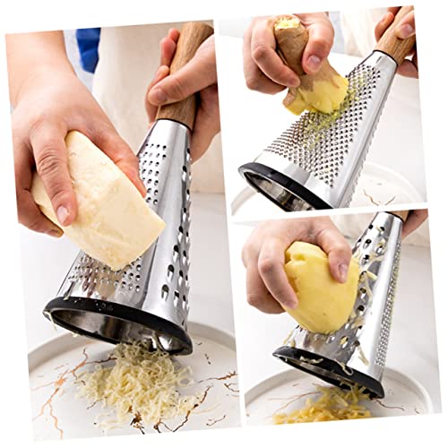 Rallador vertical de acero inoxidable con mango de madera miniatura 3