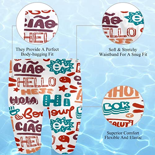 Swim jammers para hombre Hello Different Language para natación 2