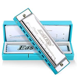 East top Blues Harmonica, Diatonic 10 Holes C Key Happy Harmonica Mouth Organ for Beginner,Kids,Children,Students,Gift…