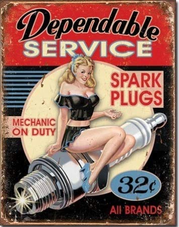 AVENUELAFAYETTE Cadre Tableau Plaque Murale métal Pin up - Fille - Garage - Pub publicité Vintage rétro - 30 x 20 cm Cover