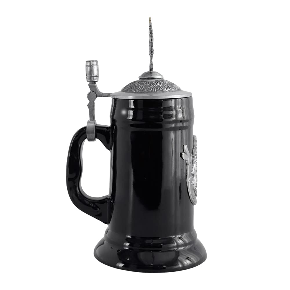 0.85L Beer Stein With Matel Pewter Lid Stanley Steel Germany Oktoberfest Tankard Eagle Bierkrug Drinking Glass Horn Coffee Mug Stine For Men Christmas Ornaments Cup Broeder Horse Portawrap - View #8