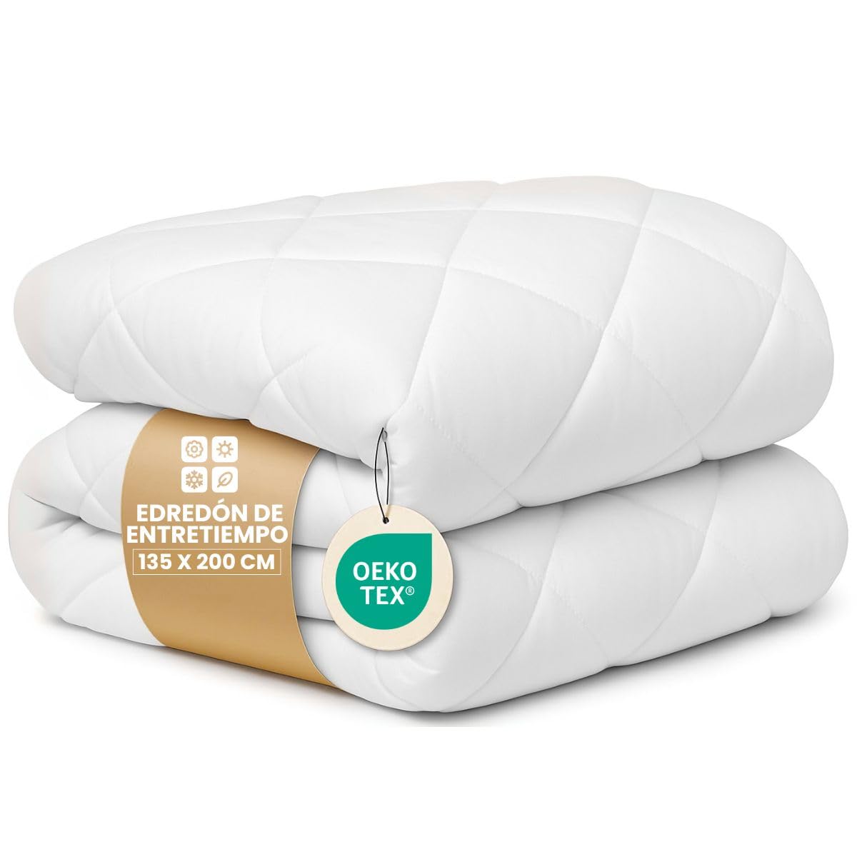 Relleno nórdico 135x200 cm de 300 gsm para cama 80, edredón infantil DREAMWAY