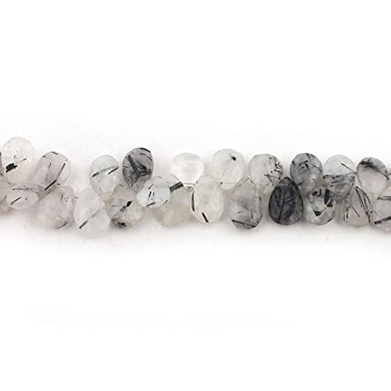 Quartz rutile noir briolettes facettées de qualité gemme pour bijoux haute joaillerie