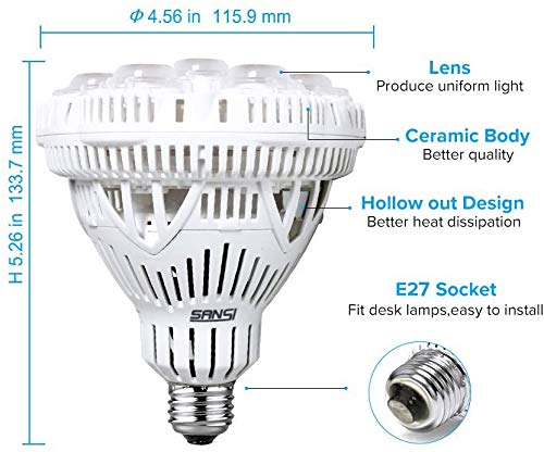 SANSI led E27-plantenlamp, volspectrum, 36W, licht voor planten, daglichtwit, 2700 lm, groeilamp voor de volledige… - Image 7