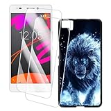 OAGELIM 2er Pack Bildschirm Schutzfolie + Hülle Kompatibel mit BQ Aquaris M5 (5 Zoll) Künstlerisch Bedruckte Hülle & Gehärtetes Glas Kratzfest (Löwe)
