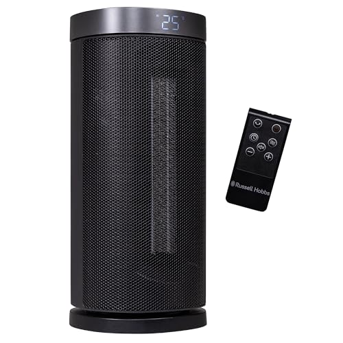 Russell Hobbs 13 Inch Space Portable Heater, 2000W Silent Oscillating Ceramic Electric Heater Black...