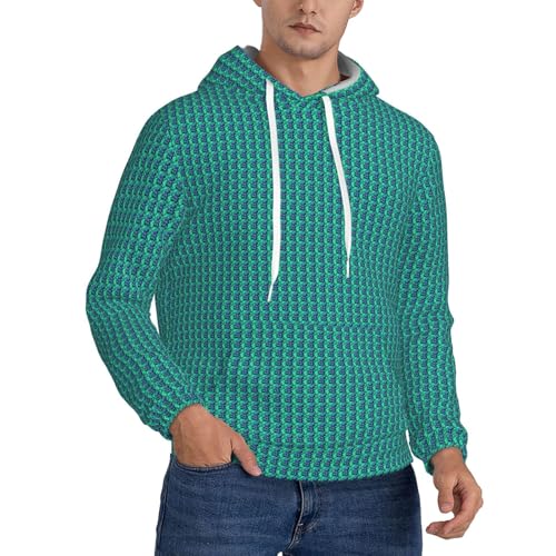 Sweat à capuche homme vert imprimé extraterrestres vêtement extérieur chaud décontracté