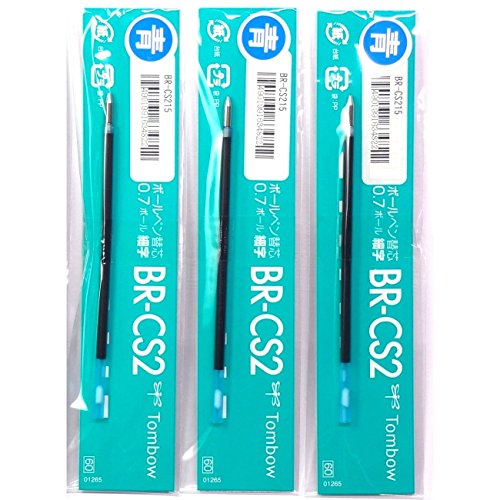 Encre bleue Tombow 0,7 mm écriture fluide sans bavure recharge BR-CS215 lot de 3