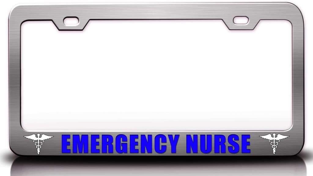 Emergency Nurse Paramedics Metal Car SUV Truck License Plate Frame Ch f24