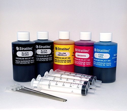 Genuine Stratitec Black and Color Premium Inkjet Ink Refill Kit (425ml) Made in USA