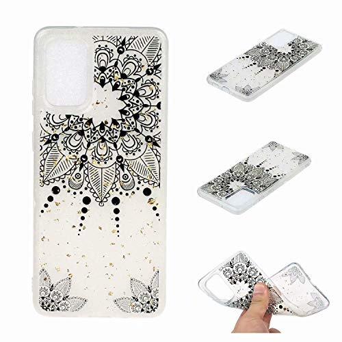 Samsung Galaxy A71 Case for Girls Bling Shiny Glitter Slim Hybrid Crystal Shockproof Clear Back Case Shock Absorption Bumper Sparkle Soft TPU Protective Cover for Samsung Galaxy A71 Totem flower