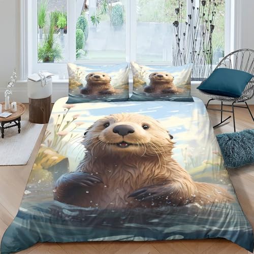 Housse de couette loutre 3D de qualité supérieure 135x200 - 4