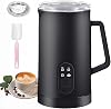 Milk Frother Electric, 4 in 1 Milk Steamer Milk Foamer, 11.8oz350ml Hot & Cold Froth Maker Coffee Frother for Latte, Cappuccinos, Macchiato, Hot Chocolate Milk, Black-02
