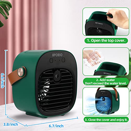 Image of Portable Air Conditioner-5200mAh Rechargeable Personal Air Cooler with 3 Speeds Duration 5-10 hrs, Quiet Mini Air Conditioner Fan, Desk Cooling Fan for Home, Bedroom, Travel, and Office