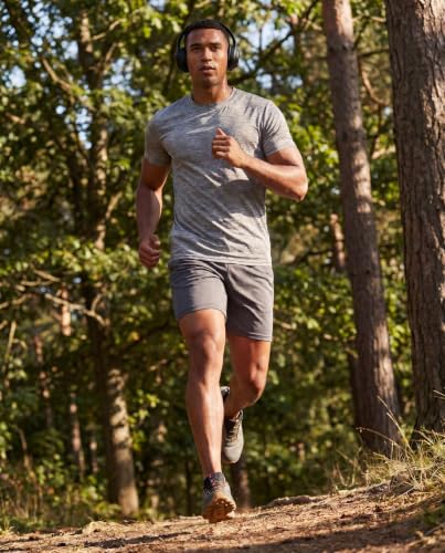 Image of 5 Pack Men's Dry Fit Workout T Shirts Crew Neck Athletic Gym Running Tees | Short Sleeve, Moisture Wicking, Cooling, Stretch, Undershirts, Work, Summer, Hiking, Tennis, Basketball, Sports, Exercise