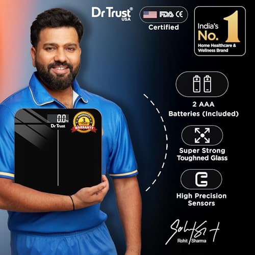 Image of Dr Trust USA Inspire Personal Digital Electronic Weight Machine For Human Body 180Kg Capacity Weighing Scale-523 (Black) 