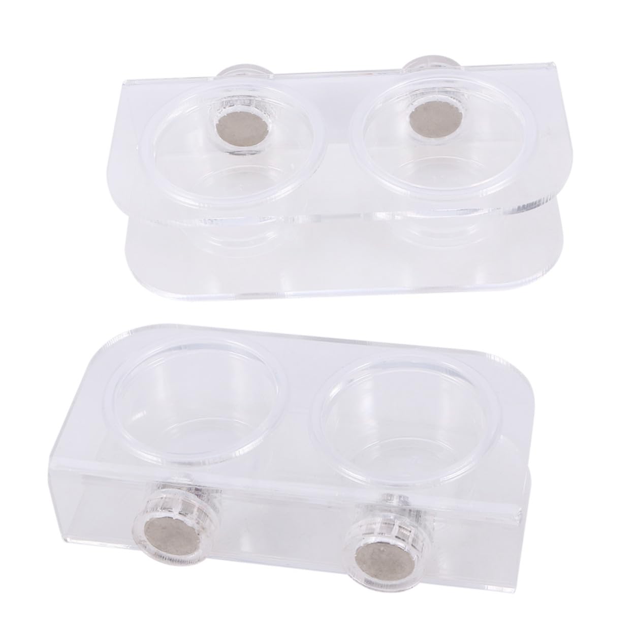 WOONEKY 3 Pezzi Ciotole per Rettili Acqua per Tartarughe Cibo per Rettili Acrilico Montaggio Magnetico Facile da Pulire