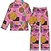 Pigsaly Satin Pajamas Set Memphis Funny 80s 90s Fashion Long Sleeve Sleepwear Pj Sets Button Down S Multicolor
