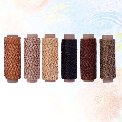 SuPVOX 6 peças de costura de costura encerada de costura, 6 fios de cera fortes práticos de cores pa