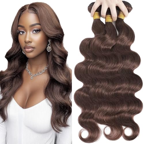 Dokksiiia Dark Brown Weave 3 Bundles Body Wave Human Hair