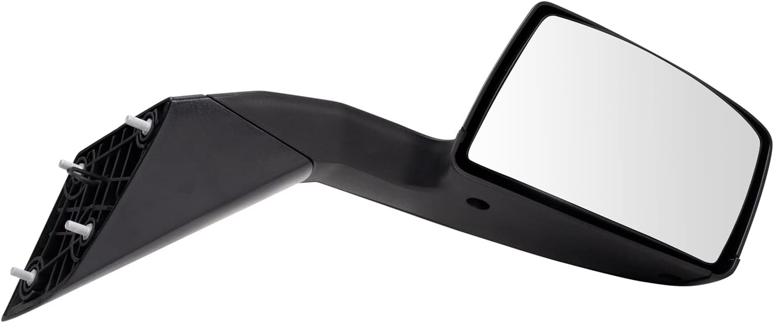 TRQ Passenger Side Manual Mirror Textured Black Cover Fits 2004-2014 Volvo VNL Without Heat Memory Puddle Light