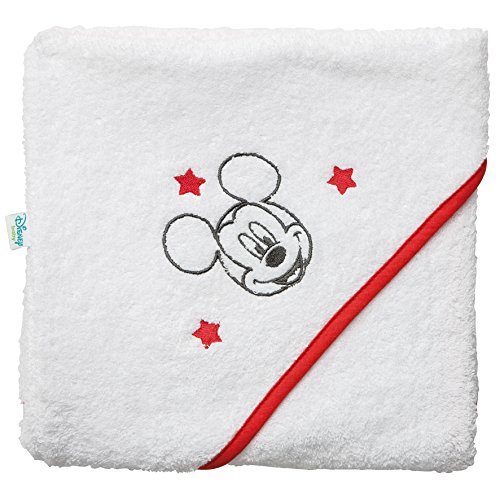 Babycalin Cape de bain brodée Mickey, 80 x 80 cm (Lot de 1)