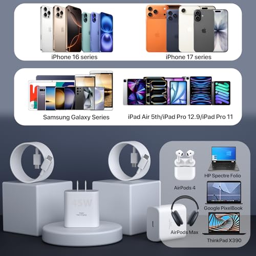 iPhone 18 17 16 15 Charger Fast Charging, 10 FT USB C Charger Blcok & Cable - image 7