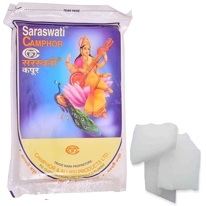 Camphor Slab Saraswati Kapoor Natural Camphor Blocks Camphor Diffuser for Puja/Pure, Kapoor Dani, Havan and Pooja- 100 Grams-image-10
