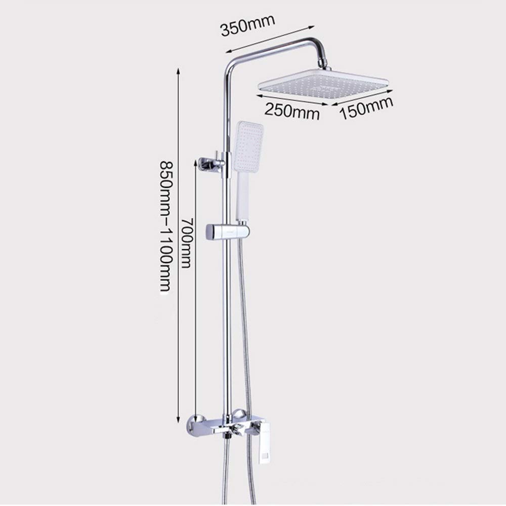 Set Doccia Argento Famiglia Doppio Sollevamento Rack Caldo E Freddo Doccia Set Ottone Rubinetto Doccia 25 15Cm Top Spray 3 Modalità Durevole Bellezza Viene,