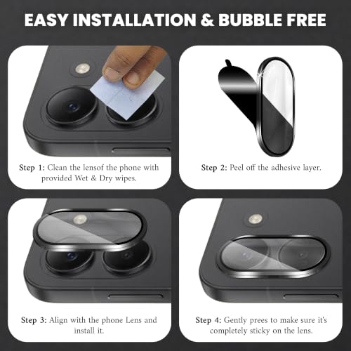 Image of ArmourPro Camera Lens Protector for Poco X8 Pro Tough HD Individual Aluminum Alloy Rings 9H Camera Cover, Scratch-Resistant,Camera Lens Protection| Black, 1 Pack