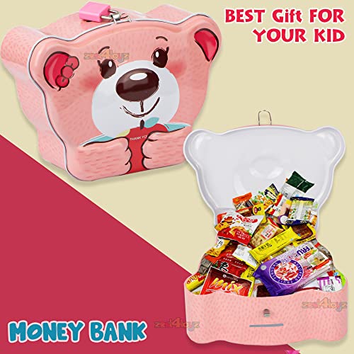 Image of Zest 4 Toyz Money Bank for Kids Metal Piggy Bank with Lock N Key Money Saving Box Gullak Money Box Coin Bank Kids Cash Box Return Gifts