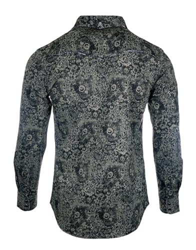 Rock Roll n Soul Men's Fashion ‘SYD’ Olive Long Sleeve Button-Up Shirt 8992