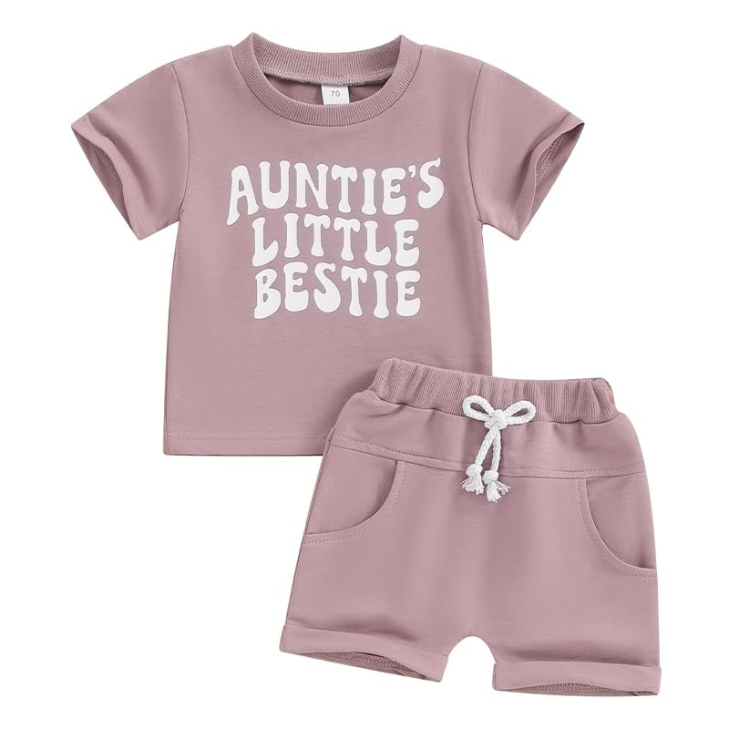 Image of Toddler Baby Girl Summer Outfit Short Sleeve T Shirt Top Casual Shorts Set Infant Newborn Clothes 6 12 18 24 Month
