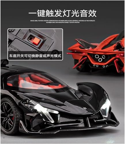 Image of SPITEN 1:24 Scale Exclusive Alloy Metal Pull Back Die-Cast Car Scale Model with Sound Light Mini Auto Toy for Kids Metal Model Toy Car with Sound&Light (Frr Apolo Sport Car-Multicolor)