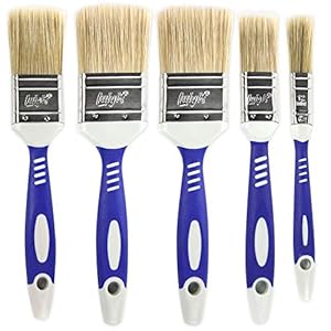 Luigi’s schilderpenselen | 5 x kunsthaarpenselen voor het schilderen van muren, meubels en andere | Set huisschilderpenselen voor muren – Glanzende set, verf en latex