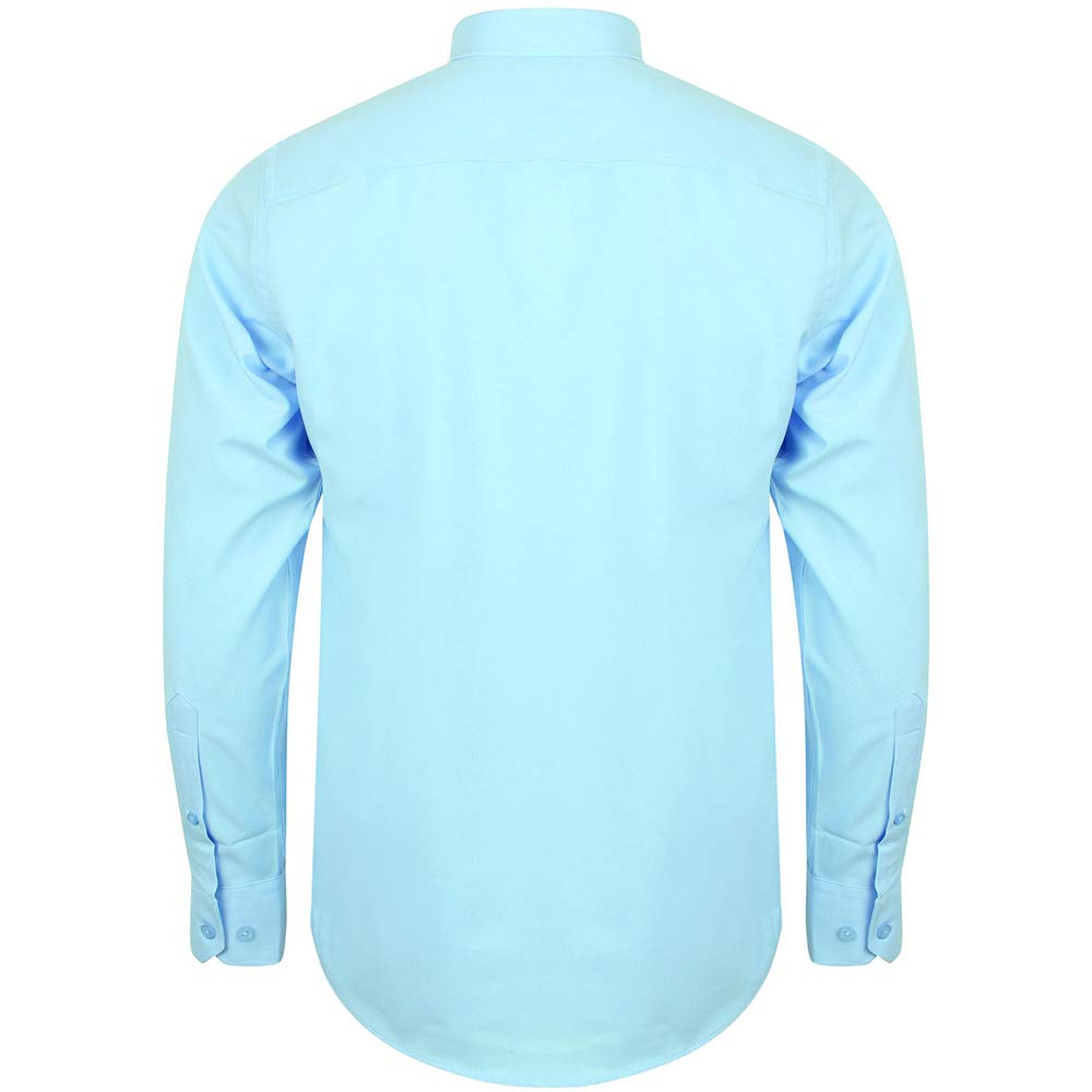 Henbury - Camisa Transpirable para Trabajar de Manga Larga accion Anti-Bacterial Hombre/Caballero - Trabajo/Fiesta/Verano (Pequeña (S)) (Azul Marino)