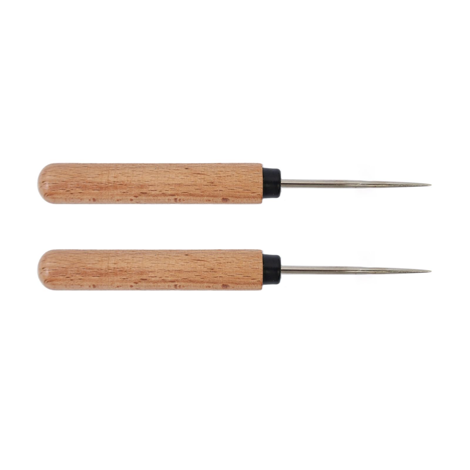 Kaeltsyn Of 2 Stainless Steel Awls with Ergonomic Wood Handle for Easy Comfortable Leather Punching in Crafting Projects Wood Awl
