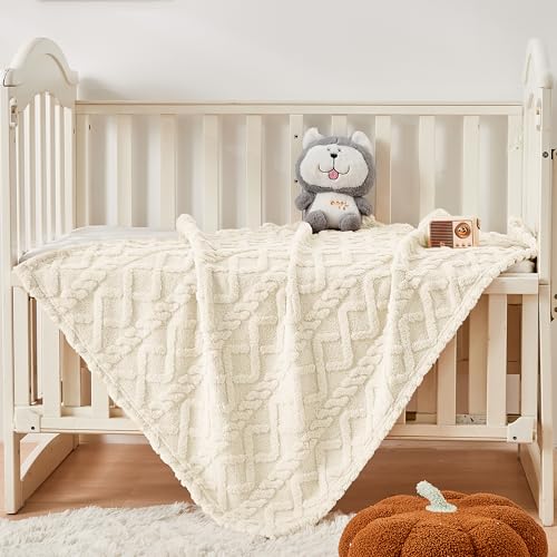 Image of Yurhap Sherpa Baby Blanket, Soft Plush Fleece Baby Blankets for Boys Girls | Soft Sherpa Baby Girl Blanket for Infant Toddler Newborn Gift, Fluffy Baby Essentials, For Crib Stroller, 30 inchx40 inch