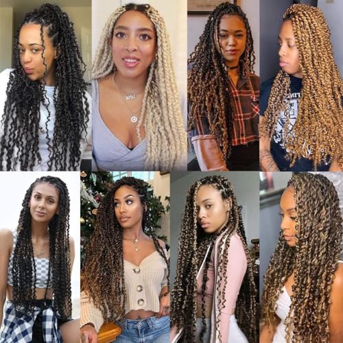 Leeven 18 Inch Passion Twist Braids for Butterfly Faux Locs, Water Wave Crochet Hair - Image 2