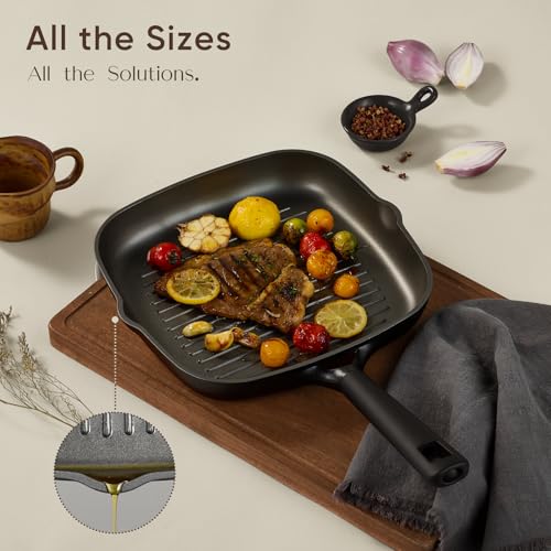 Image of CAROTE 28PCS Pots and Pans Set, Nonstick Cookware Set Kitchen Non Stick Induction Titanium Cookware Non-toxic Granite Cooking set, PFOA Free, Black