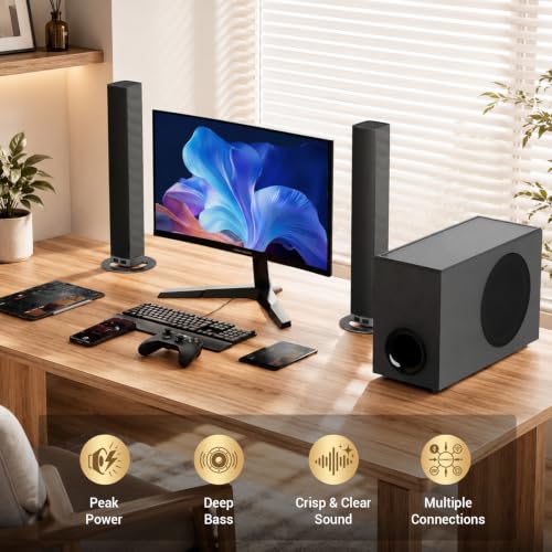 Maraawa Sound Bar with Subwoofer,120W Sound Bar Bluetooth 5.3 Soundbar Surround Sound System, Detachable Home Theater Speaker with ARC/Optical/AUX Connection, Remote Control for TV/PC/Projector - image 5
