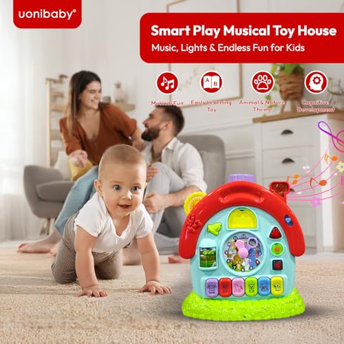 Image of Uonibaby by StarAndDaisy Baby Piano Toy House with Clock, Animal Rotator | Learn 50+ Rhymes, Day & Night, Sounds & More | Educational Toy for Toddlers.
