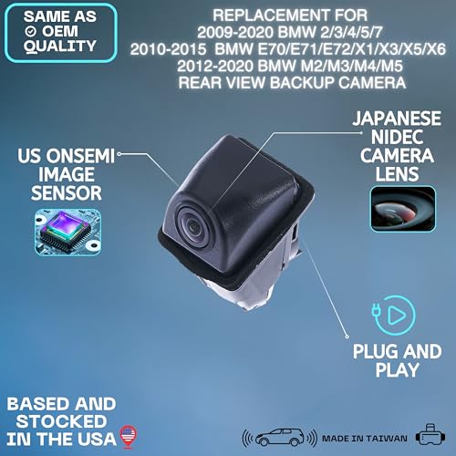 Image of Backup Camera Replaces for BMW 2 /3 /4 /5 /7 Series (2009-2020) | BMW E70 /E71 /E72 /X1 /X3 /X5 /X6 (2010-2015) | BMW M2 /M3 /M4 /M5 (2012-2020) OE Part # 66539240351
