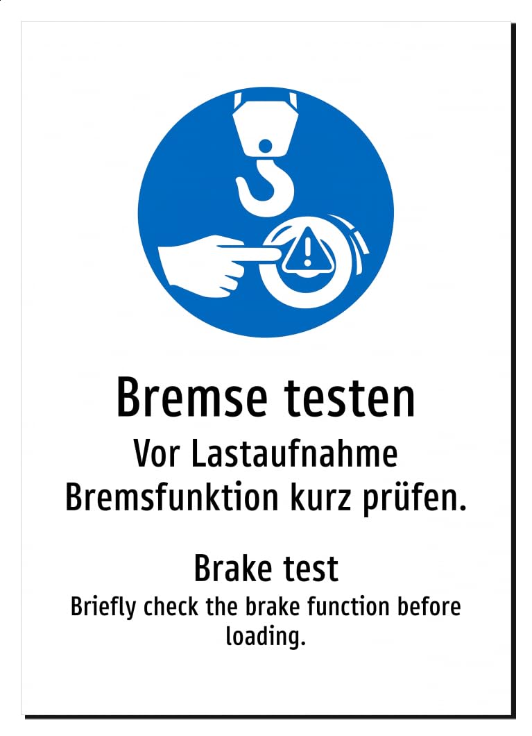 65075-DEEN-S-07 | Bremse testen/Brake test Schild zweisprachig