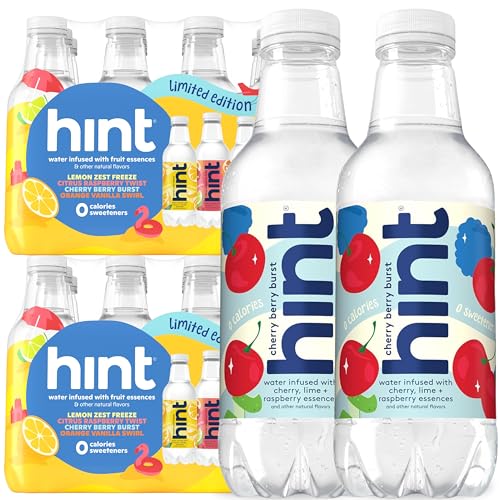Image of Hint Fruit-Infused Bottled Water, Summer Classics Variety Pack - Sugar Free Flavored Water with Zero Calories, Natural Fruit Essences, and No Artificial Sweeteners - 16 Fl Oz (Pack of 24)
