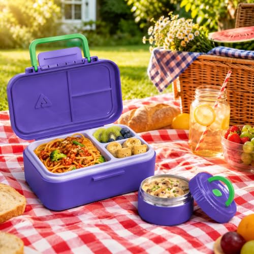 Image of Bento Lunch Box 1283ML / 43 oz with 391 ML / 13 oz Food Jar, Ice Pack