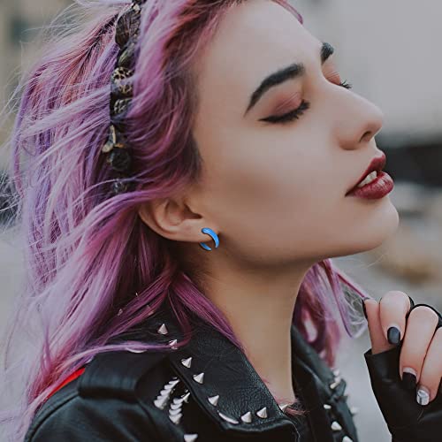 YADOCA 48Pcs Acrylic Septum Stretching Kit 14G 12G 10G 8G 6G 4G Septum Ring C Shape Buffalo Pincher Septum Gauge Kit Piercing Jewelry With Black O-Rings For Stretching Pierced Nose Ear Cartilage4